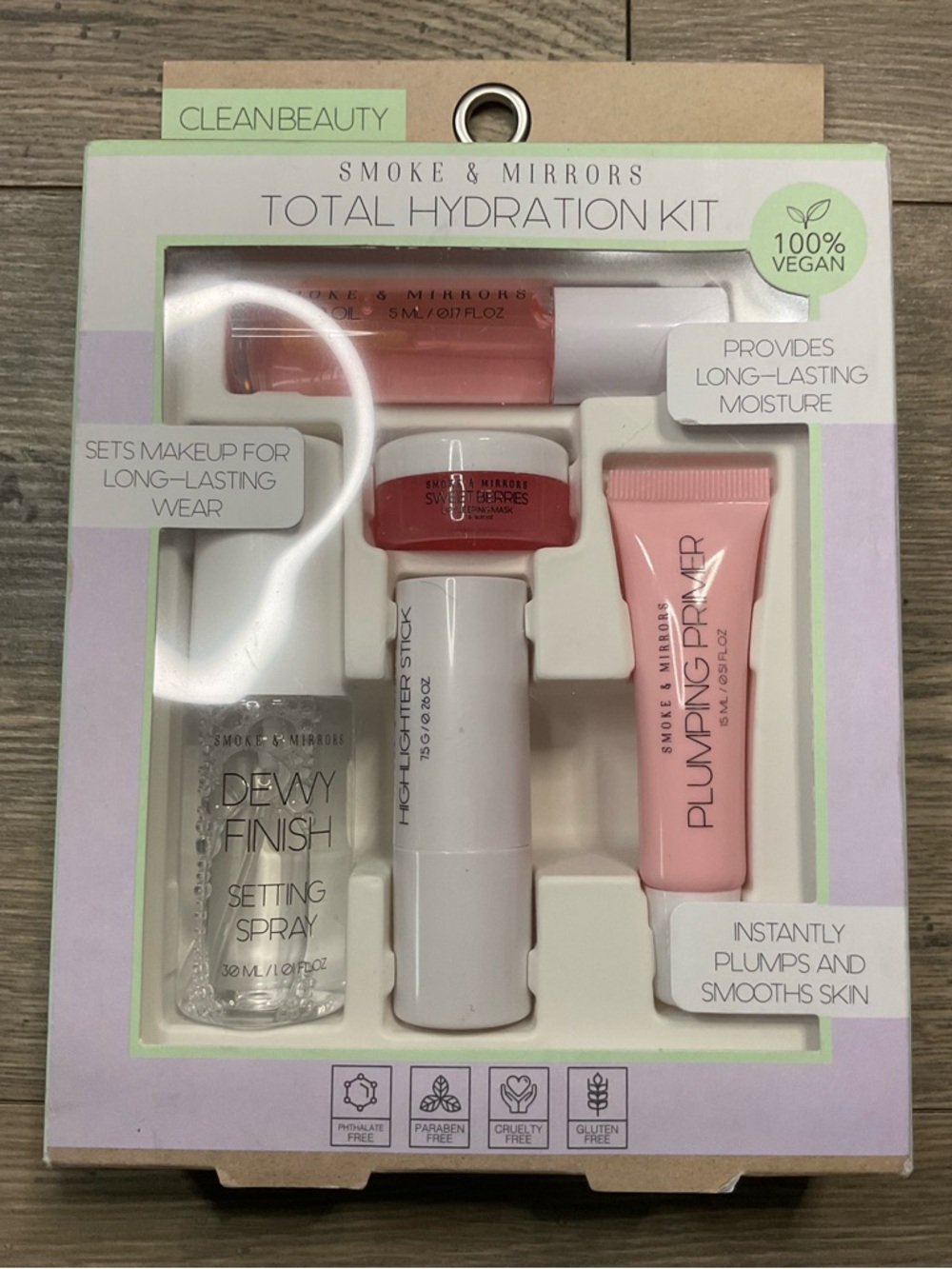 Smoke & Mirrors Total Hydration Kit | 5-Pc Vegan Skincare & Makeup Set | NIB - Picture 5 of 6
